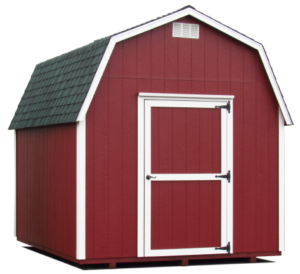 Red Premium Shed with white trim