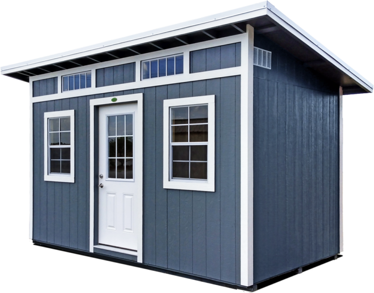 Blue Lean-To with door and windows