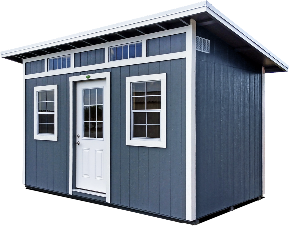 Blue Lean-To with door and windows