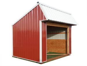 Horse-shelter with metal siding