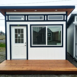 Lean-to Backyard office with finished interior